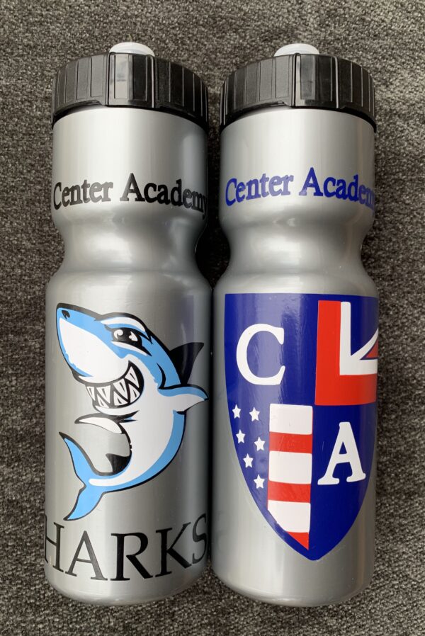 Custom Beverage Container Center Academy Silver Color