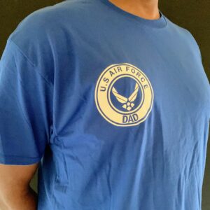 Caribbean Blue Clor Round Neck T-Shirt with U.S Air Force Logo