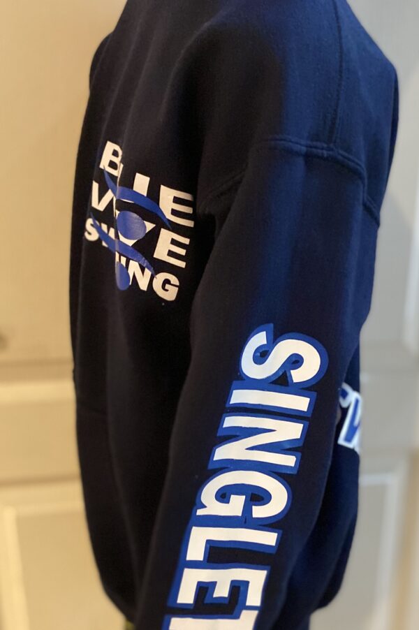 Navy Blue Color Hoodie Side View