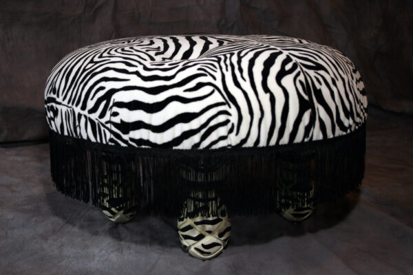 Zebra Round Wedge Foot Stool