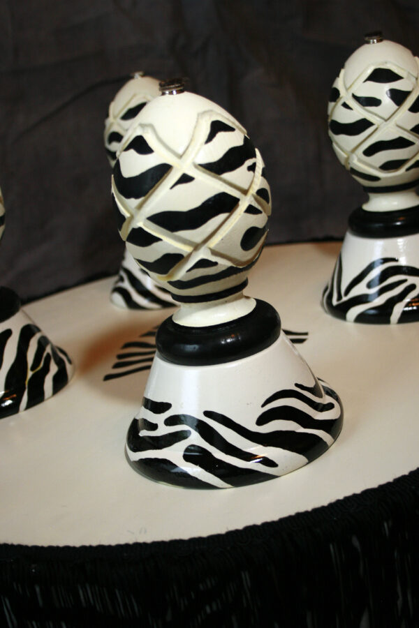 Zebra Round Wedge Foot Stool Legs